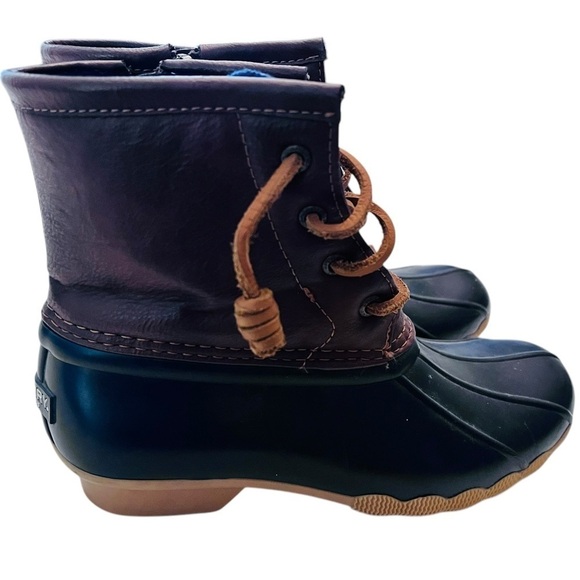 Sperry Other - Sperry Saltwater Girls Boot Navy Blue Size 2M Waterproof Shoe Rubber Rain Casual